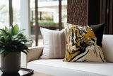 Leon Tiger Faux Suede Square Indoor Pillow