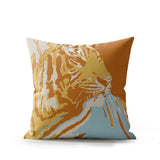 Leon Tiger Faux Suede Square Indoor Pillow