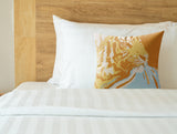 Leon Tiger Faux Suede Square Indoor Pillow in Tangerine Twist - Size 16x16
