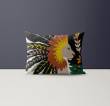 Lev Microsuede Lumbar Throw Pillow in Black; Brown; Yellow; Green - Size 20x14