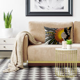 Lev Microsuede Lumbar Throw Pillow in Black; Brown; Yellow; Green - Size 20x14