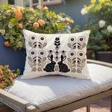 Lexa Rabbit Reversible Indoor/Outdoor Lumbar Pillow