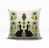 Lexa Rabbit Reversible Indoor/Outdoor Square Pillow