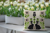 Lexa Rabbit Reversible Indoor/Outdoor Square Pillow in Chartreuse - Size 20x20
