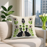 Lexa Rabbit Reversible Indoor/Outdoor Square Pillow in Chartreuse - Size 20x20