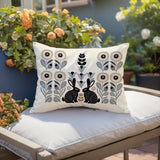 Lexa Rabbit Reversible Indoor/Outdoor Lumbar Pillow