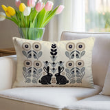 Lexa Rabbit Reversible Indoor/Outdoor Lumbar Pillow