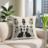 Lexa Rabbit Reversible Indoor/Outdoor Square Pillow in Gray - Size 20x20