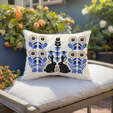 Lexa Rabbit Reversible Indoor/Outdoor Lumbar Pillow