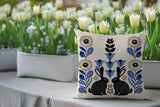 Lexa Rabbit Reversible Indoor/Outdoor Square Pillow in Navy Blue - Size 20x20