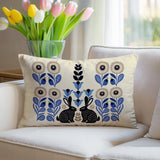 Lexa Rabbit Reversible Indoor/Outdoor Lumbar Pillow