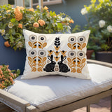 Lexa Rabbit Reversible Indoor/Outdoor Lumbar Pillow