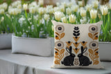 Lexa Rabbit Reversible Indoor/Outdoor Square Pillow in Orange - Size 20x20