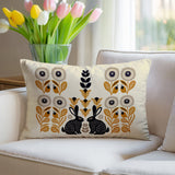 Lexa Rabbit Reversible Indoor/Outdoor Lumbar Pillow