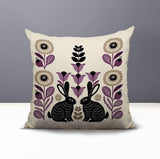 Lexa Rabbit Reversible Indoor/Outdoor Square Pillow in Purple - Size 20x20