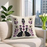 Lexa Rabbit Reversible Indoor/Outdoor Square Pillow in Purple - Size 20x20