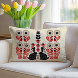 Lexa Rabbit Reversible Indoor/Outdoor Lumbar Pillow