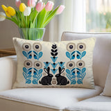 Lexa Rabbit Reversible Indoor/Outdoor Lumbar Pillow