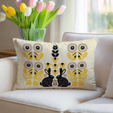 Lexa Rabbit Reversible Indoor/Outdoor Lumbar Pillow