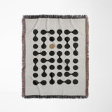 Lissa Dots Abstract Cotton Blend Blanket Throw in Beige, Black and Off-White, full view