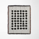 Lissa Dots Abstract Cotton Blend Blanket Throw in Black and Off-White, full view