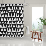 Lulu Geometric and Abstract Shower Curtain in Black - view 2