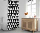 Lulu Geometric and Abstract Shower Curtain in Black