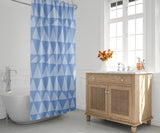 Lulu Geometric and Abstract Shower Curtain in Blue