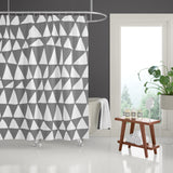 Lulu Geometric and Abstract Shower Curtain in Gray - view 2