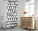 Lulu Geometric and Abstract Shower Curtain in Gray