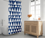 Lulu Geometric and Abstract Shower Curtain in Navy