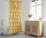 Lulu Geometric and Abstract Shower Curtain in Yellow