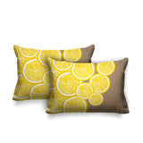 Lulu Yellow Botanical Reversible Indoor/Outdoor Rectangular Pillow