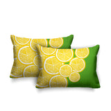 Lulu Yellow Botanical Reversible Indoor/Outdoor Rectangular Pillow