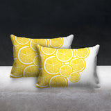 Lulu Yellow Botanical Reversible Indoor/Outdoor Rectangular Pillow