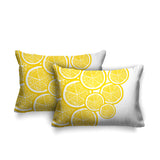 Lulu Yellow Botanical Reversible Indoor/Outdoor Rectangular Pillow