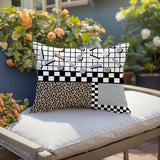 Lumo Abstract Reversible Indoor/Outdoor Lumbar Pillow