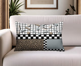 Lumo Abstract Reversible Indoor/Outdoor Lumbar Pillow