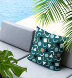 Lunko Abstract Reversible Indoor/Outdoor Square Pillow