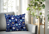 Lunko Abstract Reversible Indoor/Outdoor Square Pillow