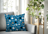 Lunko Abstract Reversible Indoor/Outdoor Square Pillow