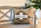 Macdonald Typography Reversible Indoor/Outdoor Square Pillow
