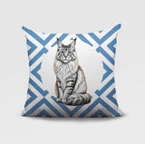 Maine Coon Cat Indoor/Outdoor Reversible Square Pillow