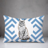 Maine Coon Cat Indoor/Outdoor Reversible Rectangular Pillow