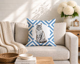 Maine Coon Cat Indoor/Outdoor Reversible Square Pillow