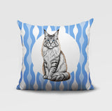 Maine Coon Cat Indoor/Outdoor Reversible Square Pillow