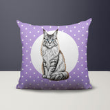 Maine Coon Cat Indoor/Outdoor Reversible Square Pillow