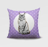 Maine Coon Cat Indoor/Outdoor Reversible Square Pillow