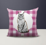 Maine Coon Cat Indoor/Outdoor Reversible Square Pillow