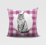 Maine Coon Cat Indoor/Outdoor Reversible Square Pillow